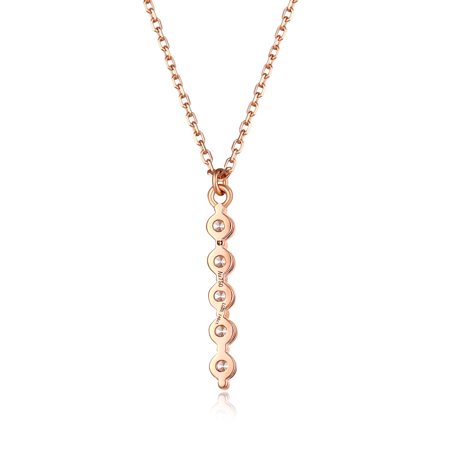 IGI Certified 18k Gold Lab Grown Diamond Necklace with 0.15ct Round Brilliant Cut for Women's Chain