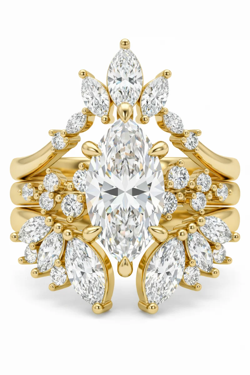 Fine Jewelry Lab Grown Diamond Engagement Ring IGI Certified D VVS2 3ct Marquise Cut Lab Created Diamond Stackable Ring Women Jewelry