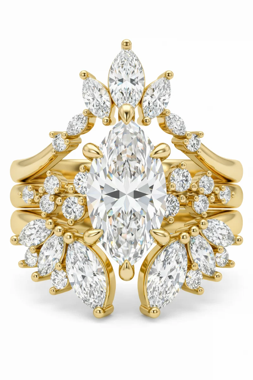 Fine Jewelry Lab Grown Diamond Engagement Ring IGI Certified D VVS2 3ct Marquise Cut Lab Created Diamond Stackable Ring Women Jewelry