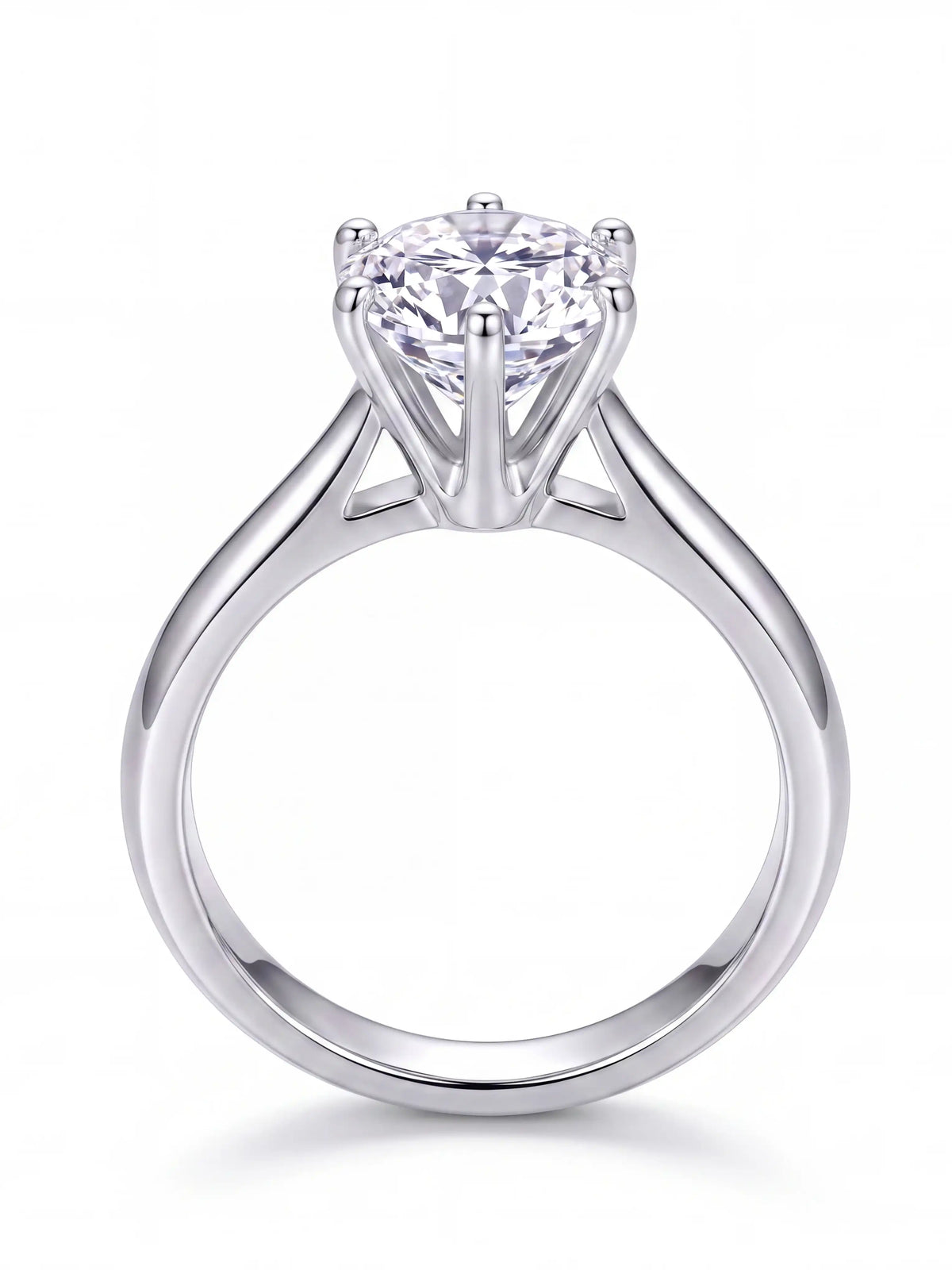 Classic Six Prongs 1CT D EF VVS Solitaire Engagement Ring with S925 Sliver Third-party inspection certificate (The discount is visible when placing the order)