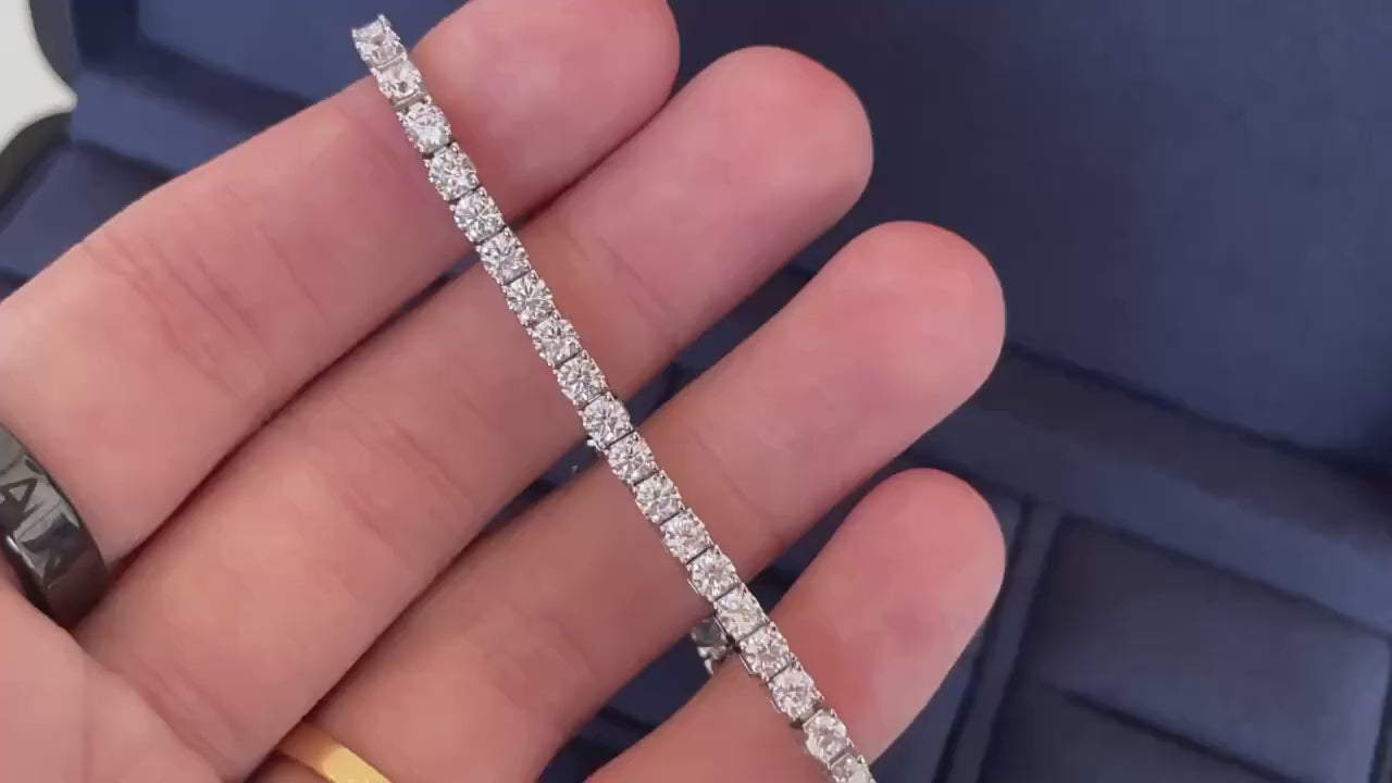 IGI Certified Lab Synthetic Diamond Tennis Bracelet with 3mm DEF VVS Round Cut 14K/9K Gold for Jewelry Wholesale