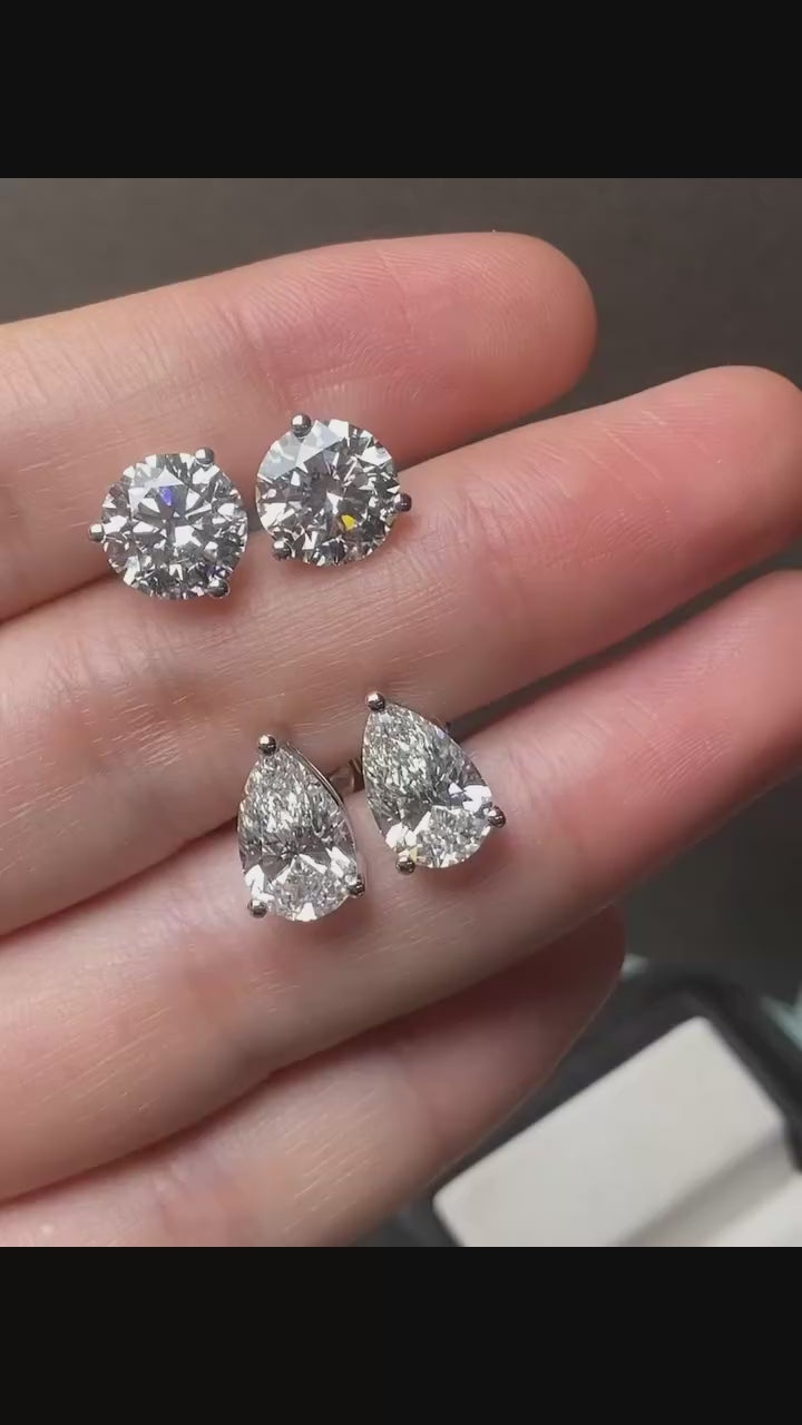 IGI Certified K Gold Pear Cut Lab Diamond Earrings 14k 18k 1CT D VVS2 Silver Earrings Women's Gift