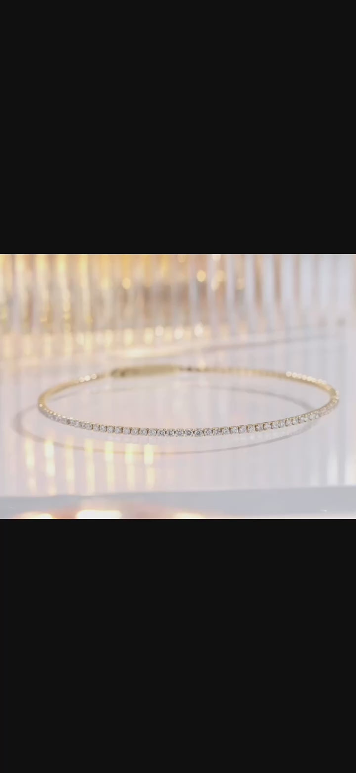 IGI Certified 18K 14K Solid Gold Lab Grown Diamond Bracelet with HPHT DEF VVS VS 2mm Small Size for Wedding Band and Bridal Set Matching