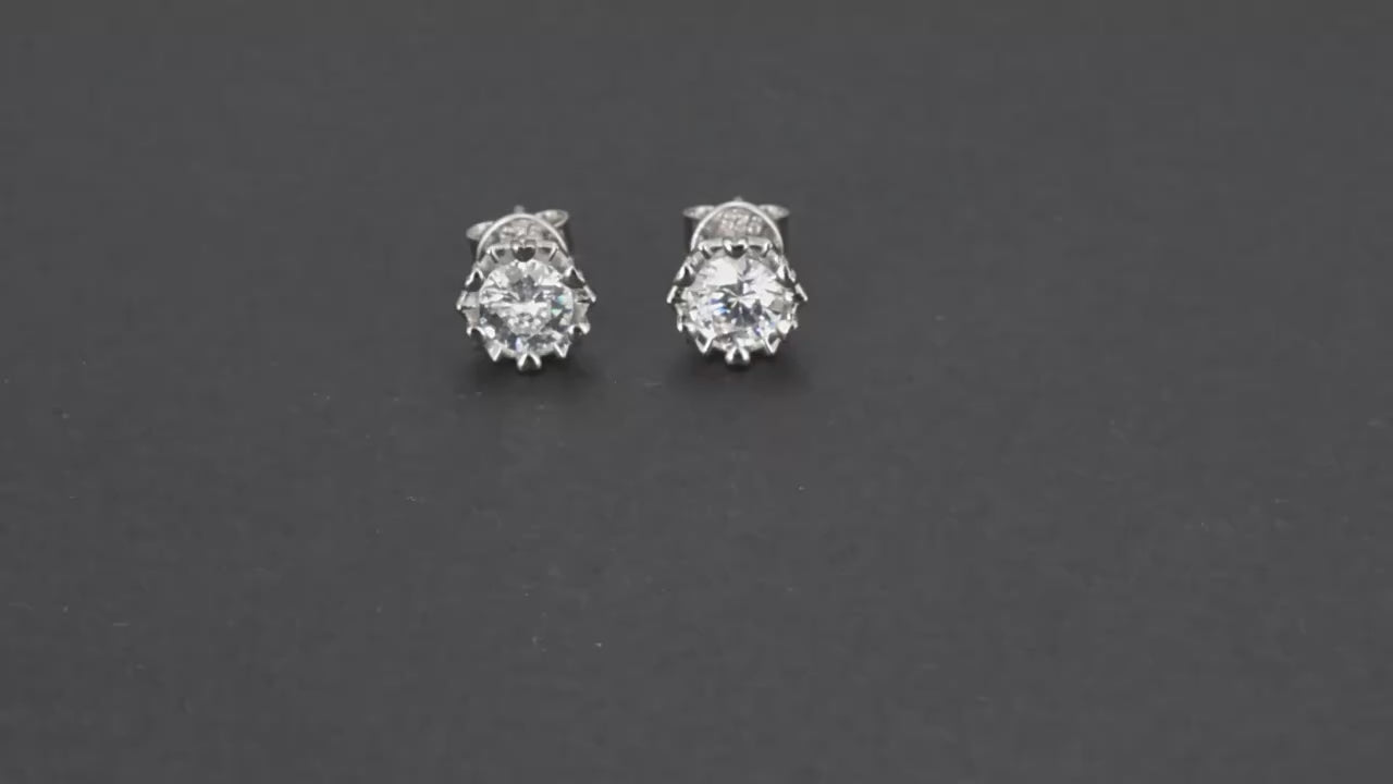 IGI Certified Lab Diamond Stud Earrings 14k 18k  1ct D VVS2 HPHT CVD Diamond Earring